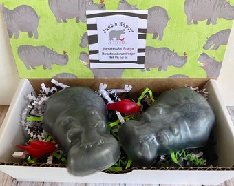 Hippo Soap, Animal Soap, Zoo Animal Soap, Happy Hippo, Kid Bath Soap, Friendship Gift, Kid Gift