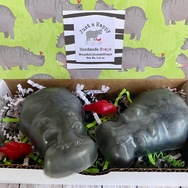 Hippo Soap, Animal Soap, Zoo Animal Soap, Happy Hippo, Kid Bath Soap, Friendship Gift, Kid Gift