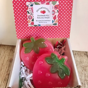 Strawberry Soap,  Fruit Soap, Summer Soap, Gift for Her, Thank you Gift, Gift for Friend