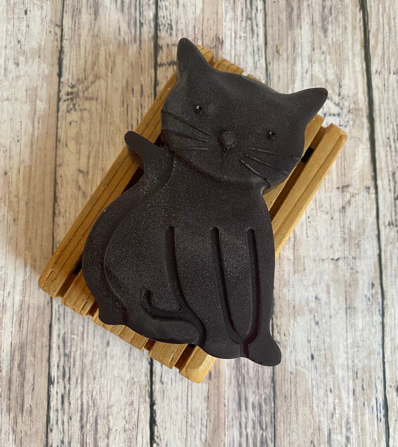 Cat Soap, Cat Soap Gift, Black Cat, Gift for Cat Lover, Cat Mom Gift, Romantic Soap Gift image 2