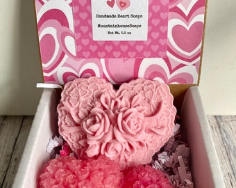 Heart Soap, Mother's Day Soap,  Romantic Gift, Flower Soap, I Love You Gift, Valentine Soap