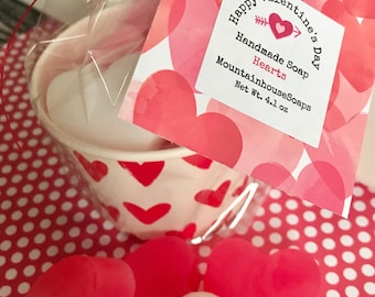 Heart Soap, Valentine's Day Party Favor, Valentine's Gift, Valentine Soap, Valentine's Gift For Her or Him, Heart Party Favors