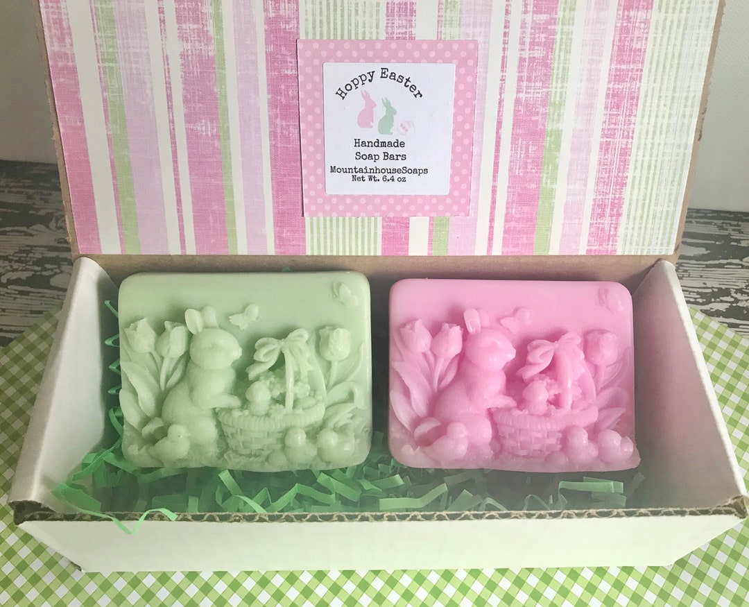 Easter Soap, Easter Soap Gift Box, 2 Easter Bunny Soaps, Easter Gift