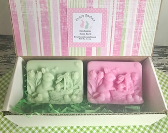 Easter Soap, Easter Soap Gift Box, 2 Easter Bunny Soaps, Easter Gift for Kid, Easter Gift for Her