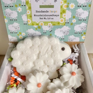 Sheep Soap, Animal Soap, Mom Gift, Spring Soap, Kid Gift image 1