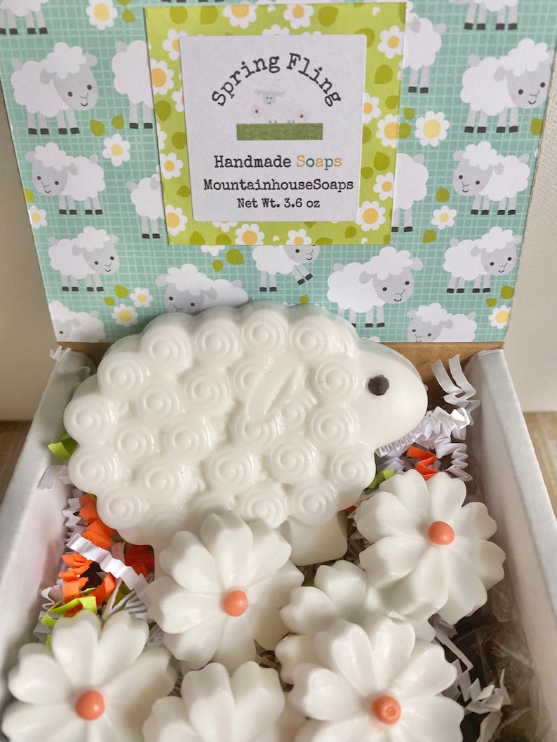 Sheep Soap, Animal Soap, Mom Gift, Spring Soap, Kid Gift image 1