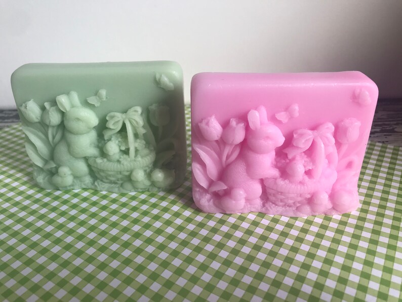 Easter Soap, Easter Soap Gift Box, 2 Easter Bunny Soaps, Easter Gift for Kid, Easter Gift for Her image 2