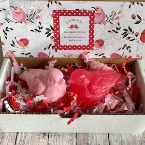 Christmas Soap, Christmas Soap Gift, Bird Soap, Lovebirds Soap, Gift for Bird Lovers, Romantic Gift,  Gift for Her, Anniversary Gift