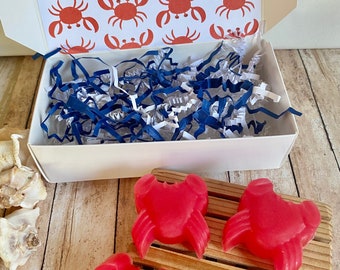 Crab Soap Set, Beach Soap, Summer, Beach Party Favor, Nautical Soaps, Kid Soap, Party Favor