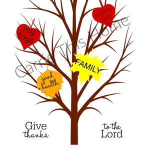 Thankful Tree Activity instant download Thanksgiving image 1