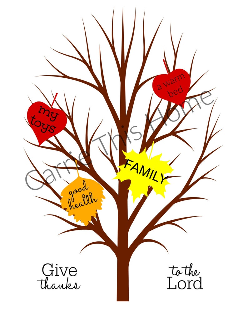 Thankful Tree Activity instant download Thanksgiving image 1