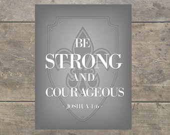 Scripture wall art | Joshua 1:6 | instant download printable art sign | Bible verse wall art | Home decor