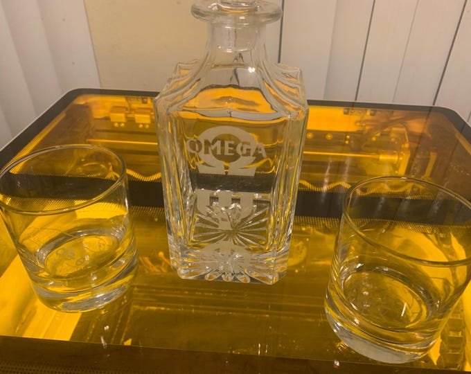 Featured listing image: Omega Whisky Decantor And 2 Whisky Glasses
