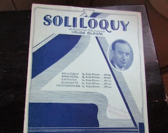 Soliloquy Sheet Music, Silent Movie Sheet Music, Vintage Sheet Music