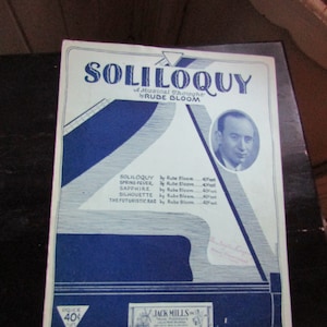 Soliloquy Sheet Music, Silent Movie Sheet Music, Vintage Sheet Music