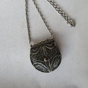 Antique Sterling Silver Filigree Purse, Estate Jewelry, Antique Sterling Silver Jewelry, Sterling Silver Mini Pocketbook, Antique Purse