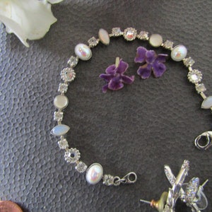 Butler & Wilson Bracelet, Faux Opal and Moonstone Bracelet, Rhinestone Bracelet