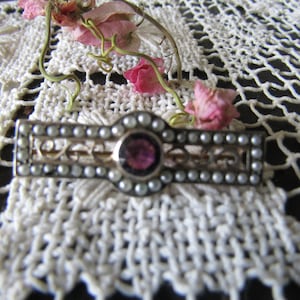 433 Amethyst Split Pearl Necklace main image 1