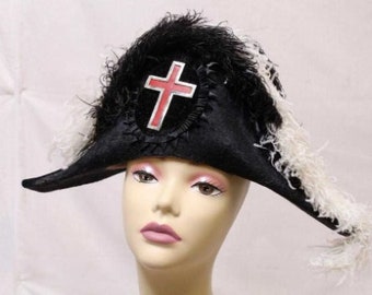 ¡25% DE DESCUENTO!  Sombrero masón vintage en el caso, sombrero napoleónico, sombrero de la prohibición, sombrero antiguo en el caso, sombrero sufragista