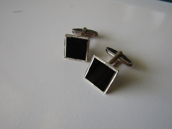 Sterling Silver Onyx Cufflinks