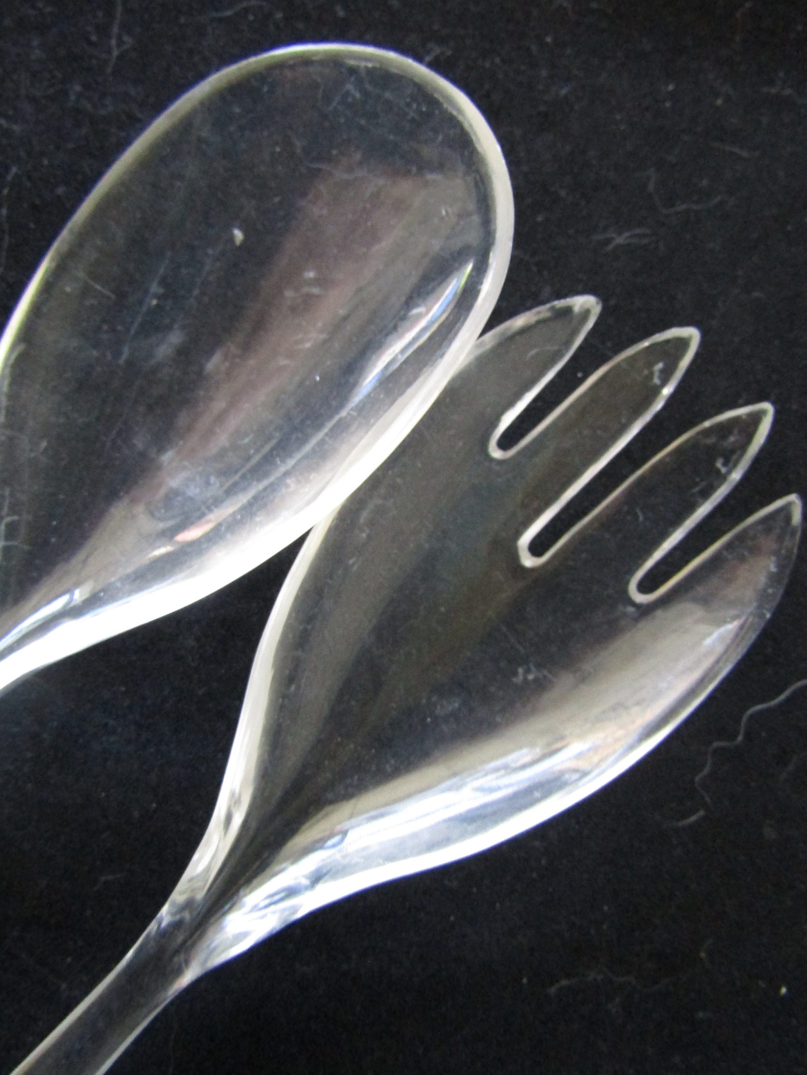 Silver Salad Tossing Fork and Spoon Vintage Salad Servers Etsy