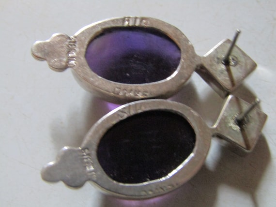 Sterling Silver Amethyst Earrings, Mexican Jewelry - image 4