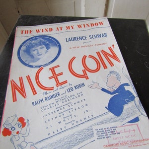 The Wind At My Window Sheet Music, Mary Martin Music, Nice Goin&#39; Musical Score, 1930&#39;s Music, Ballroom Music, Romantic Music, Vintage Songs
