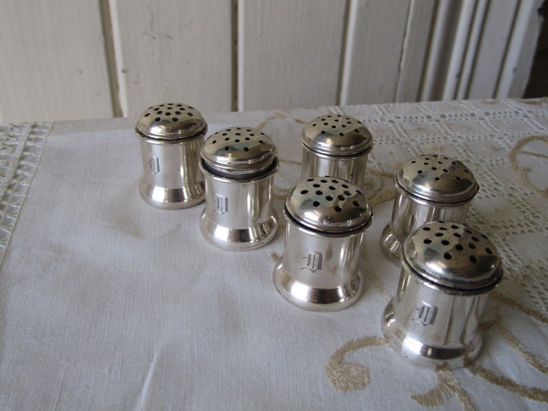 Antique Individual Salt Shakers Vintage Sterling Silver Salt Etsy