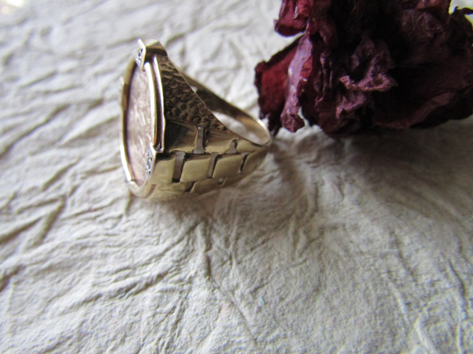 St. Medal Gold Diamond Ring Estate Jewelry Men's Etsy