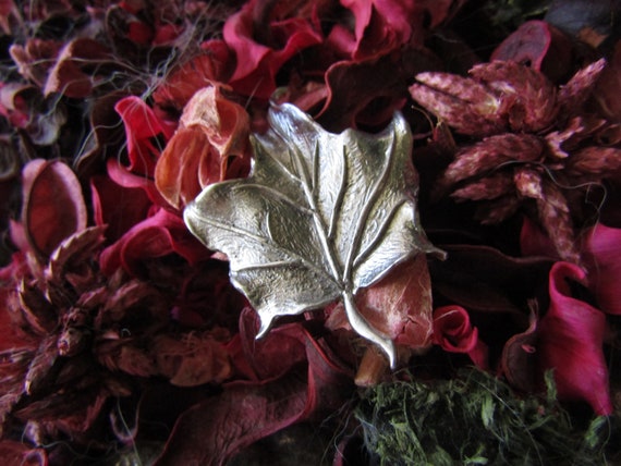 Silver Maple Leaf Brooch, Sterling Maple Leaf Pin, Ballou Maple Leaf Brooch, Sterling Silver Maple Leaf Jewelry