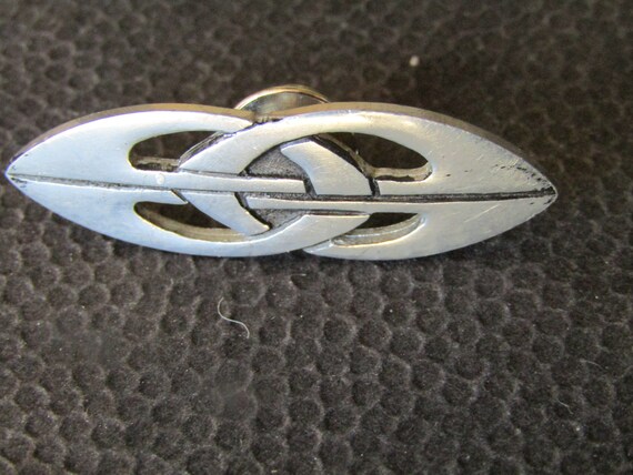 Celtic Tie Tack, Scottish Tie Pin, Large Silver T… - image 5