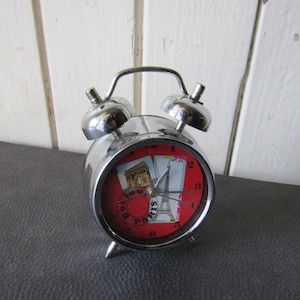 Retro Alarm Clock, French Alarm Clock, Paris Clock, Novelty Clock, Battery Operated Alarm Clock