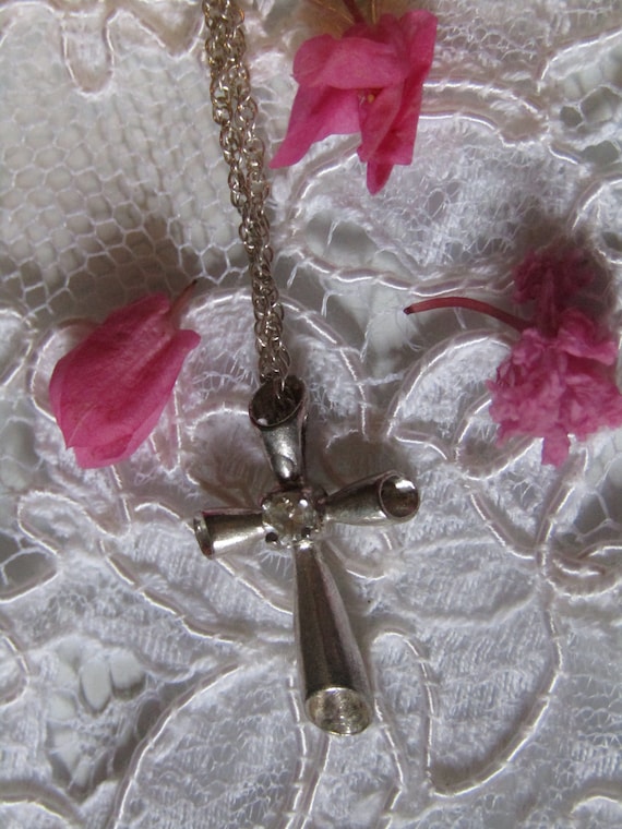 Sterling Silver Cross Necklace, Pendant Necklace, Cross Necklace