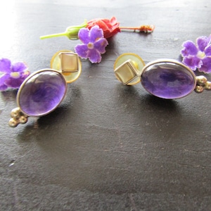 Sterling Silver Amethyst Earrings, Mexican Jewelry
