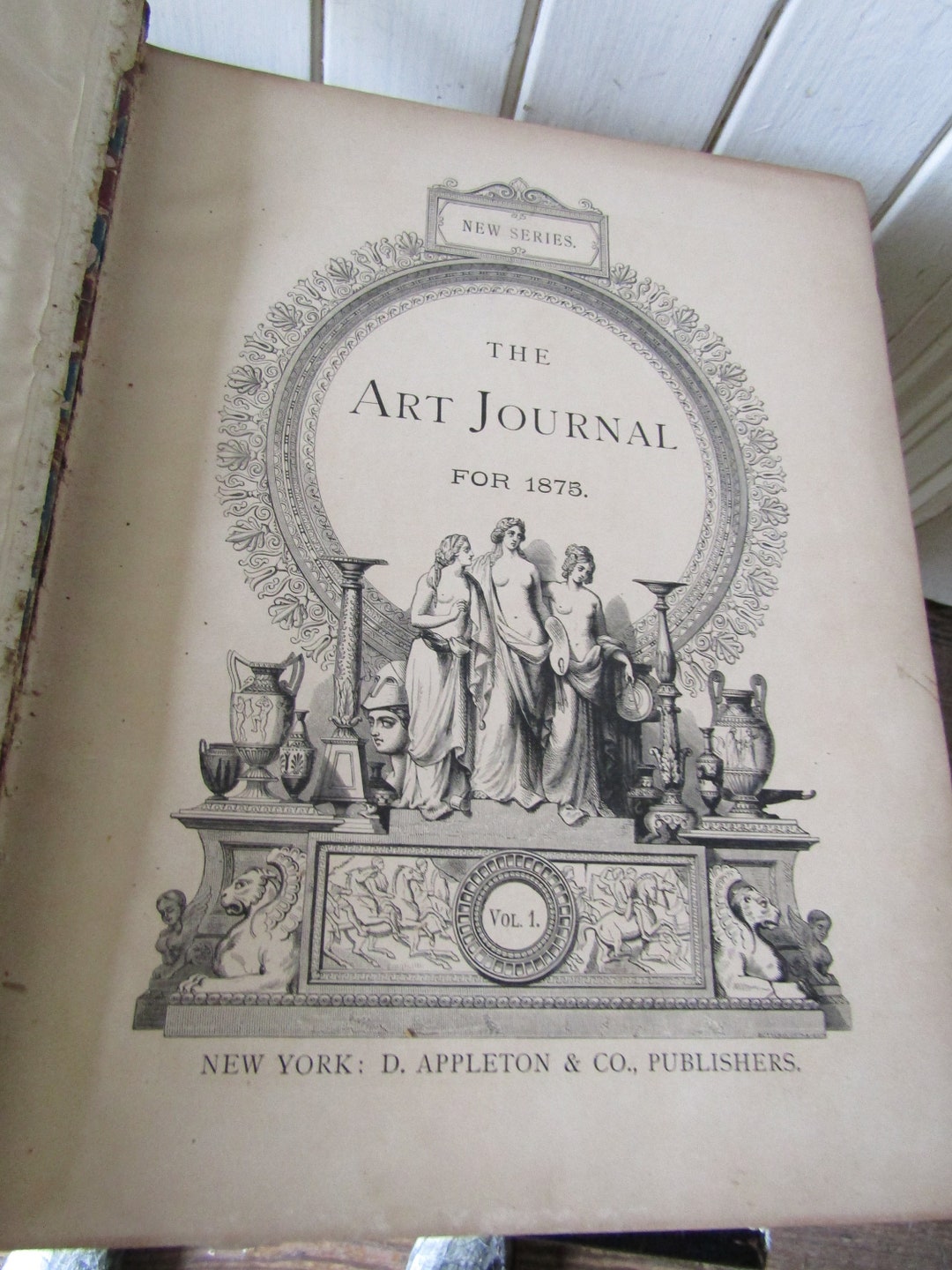 1875 Art Journal, Antique Coffee Table Book, Vintage Ephemerie, Art