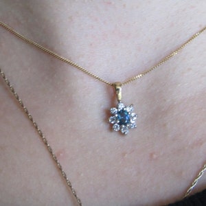 Topaz 9k Gold Necklace, Pendant Necklace, Topaz Jewelry, Fine Jewelry, Choker Necklace, Topaz Choker, December Birthstone Jewelry