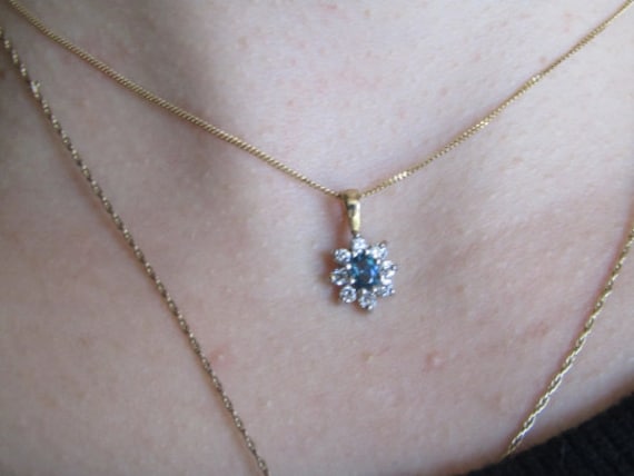 Topaz 9k Gold Necklace, Pendant Necklace, Topaz Jewelry, Fine Jewelry, Choker Necklace, Topaz Choker, December Birthstone Jewelry