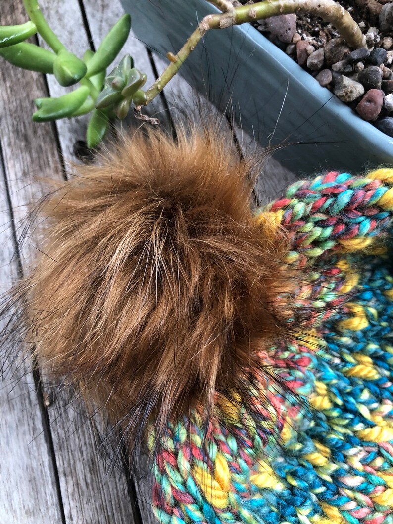 gift for teen,faux fur pom,winter hat gift for her Fitted beanie,toque tam beanie
