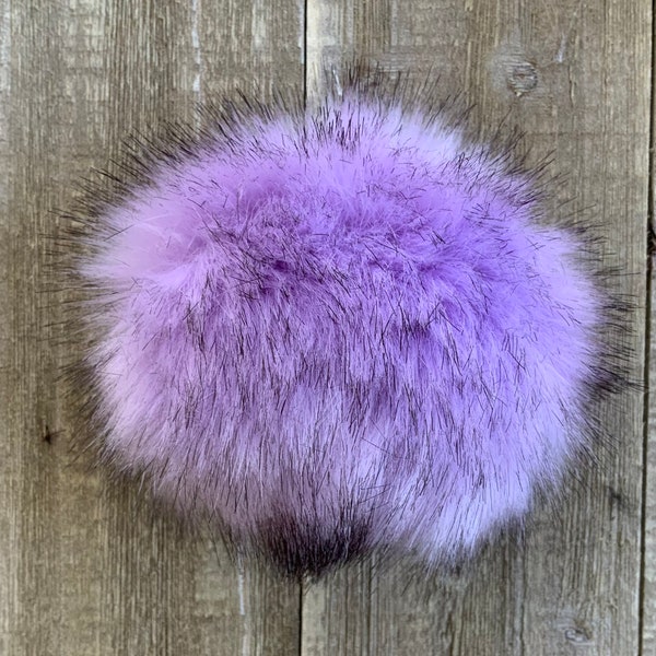 Lavender Faux Fur Pom, faux fur Pom, luxe faux fur Pom, large faux fur Pom, Pom for hat, Pom for beanie