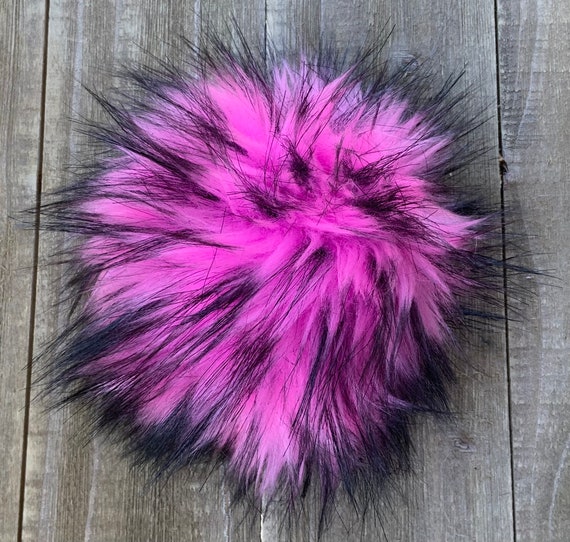 Hot Pink Faux Fur Pom, Luxe Pom, Luxury Pom Pom, Poms for Hats