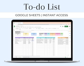 To Do List | Daily To Do List Template | Google Sheets | Task List | Task Tracker | Goal Setting | Digital To Do List | Weekly Monthly