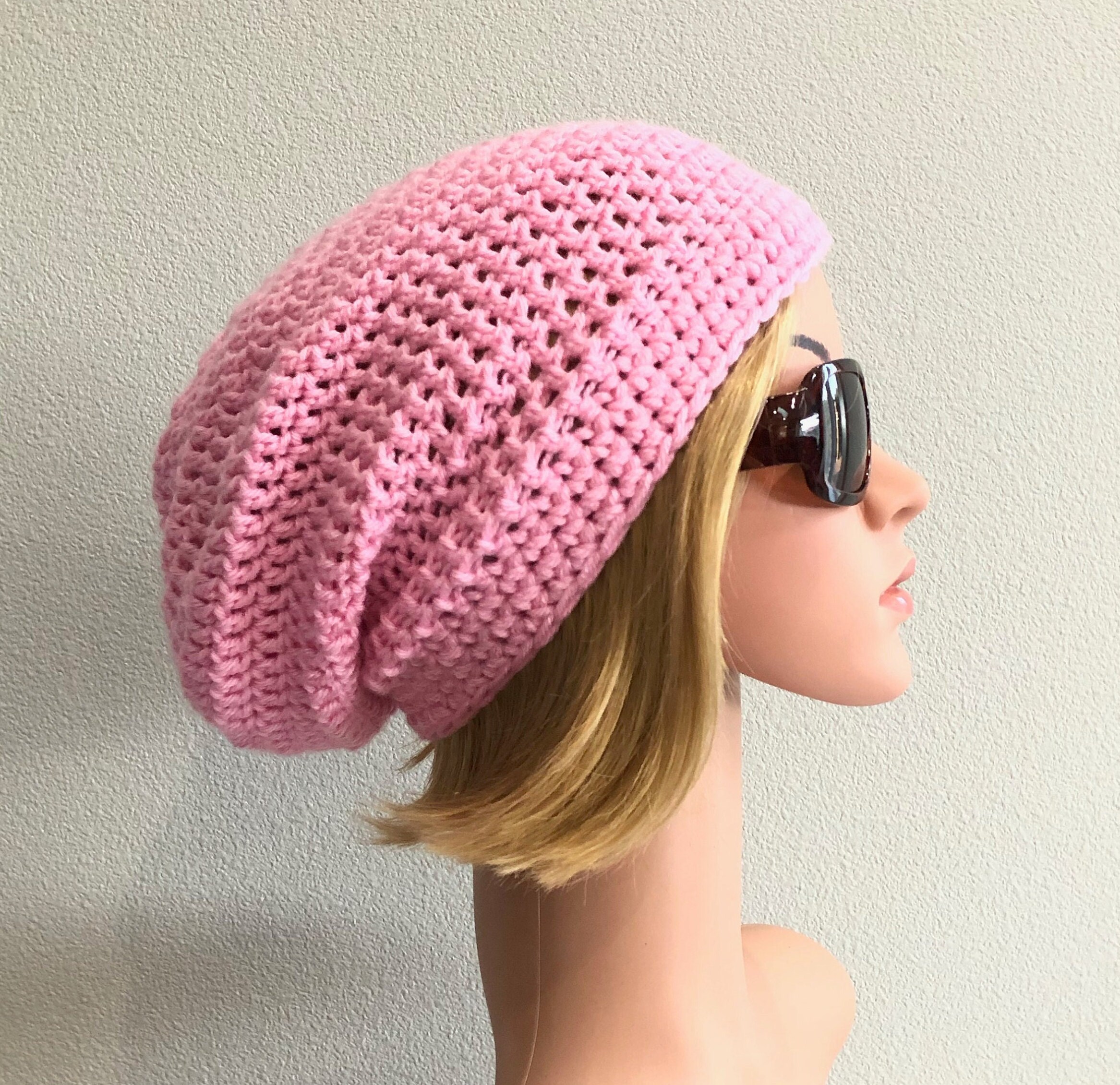 Pink Slouch Hat Spring Slouchy Beanie 