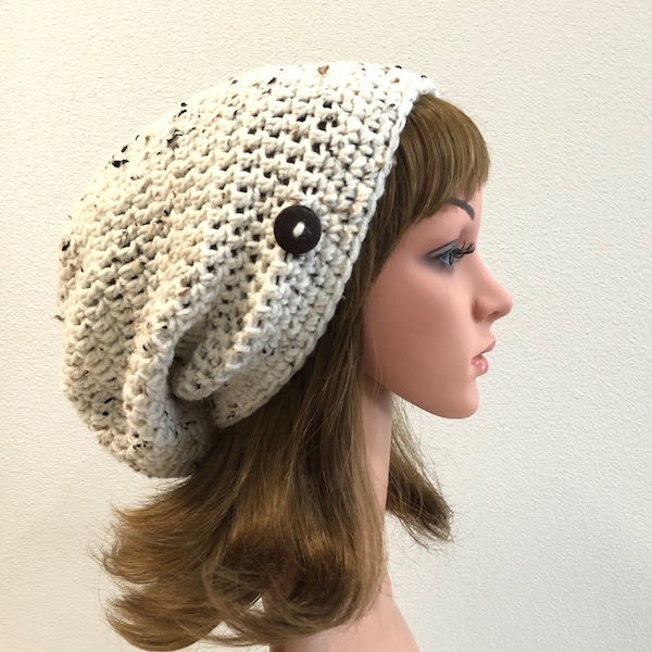 EXTRA LARGE/long tweedy slouchy hat, MORE colors, ready to ship, baggy slouch, oversized slouch, big tweed slouch, soft slouch beanie.