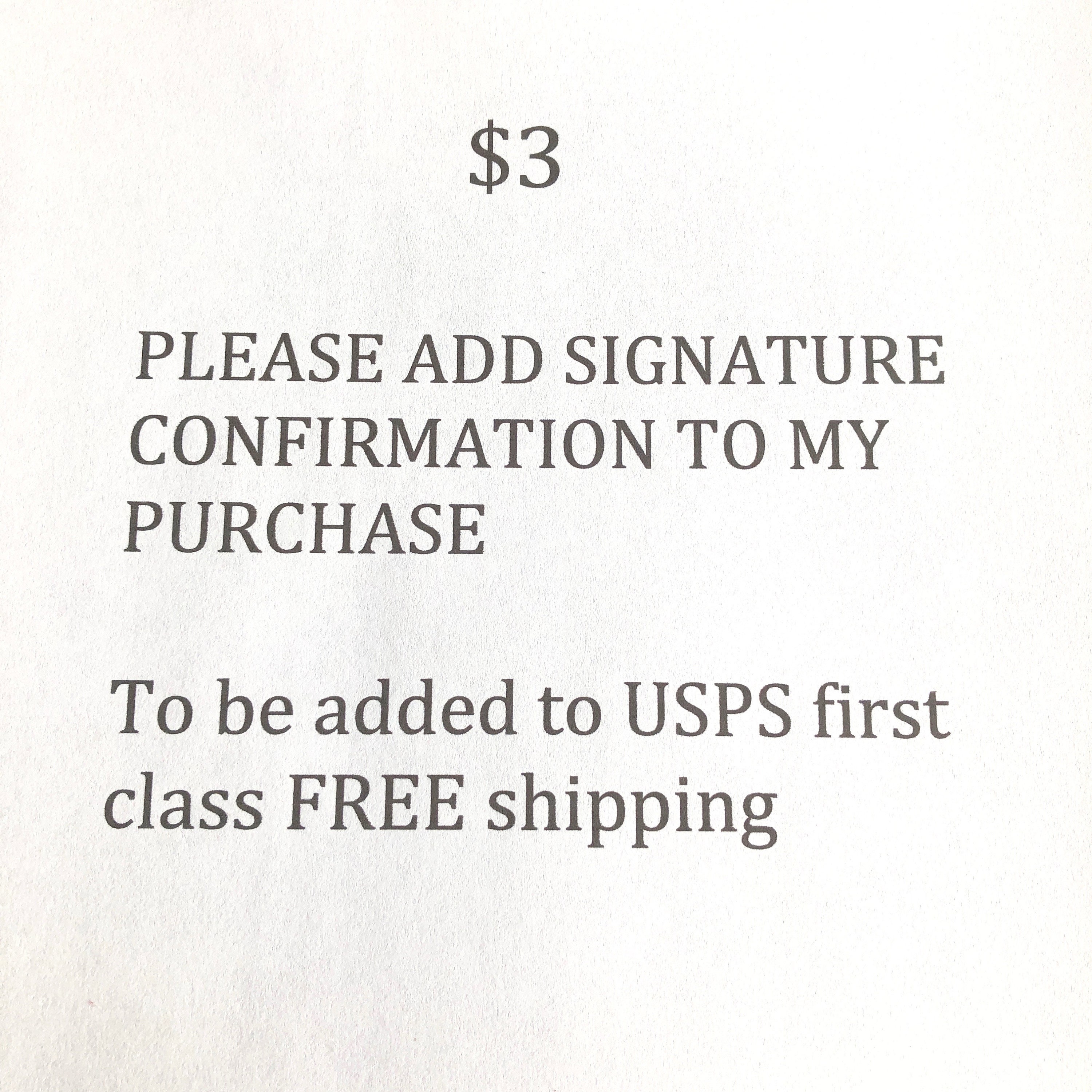 USPS Signature Confirmation Etsy
