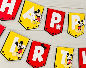 Mickey Mouse Banner, Mickey Mouse Decor, Mickey Birthday