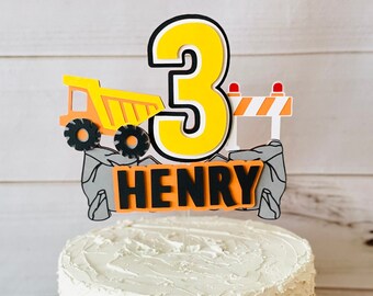 Construction Topper, Construction Decor, Construction Theme, Dump Truck Topper