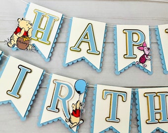 Pooh Banner, Winnie the Pooh Banner, Pooh Baby Shower, Pooh Party Decor