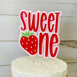 Strawberry Cake Topper, Sweet One, Berry Cake Topper