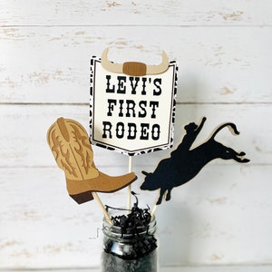 My First Rodeo Centerpieces, Western Centerpieces, Cowboy, Cowgirl Birthday Decor - 3 pieces
