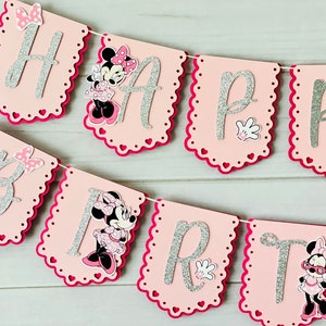 Minnie Mouse Banner, Minnie Mouse Decor, Minnie Birthday, Minnie Cake Topper